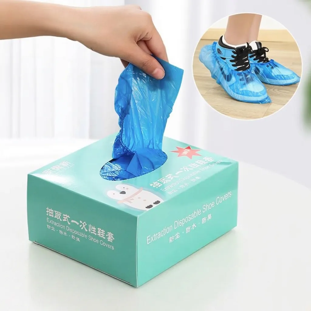 Wegwerp Overschoenen PE Plastic Waterdicht Stofdicht Antislip Duurzaam Voor Binnenshuis Kantoor Lab Ziekenhuis Extractiedoos