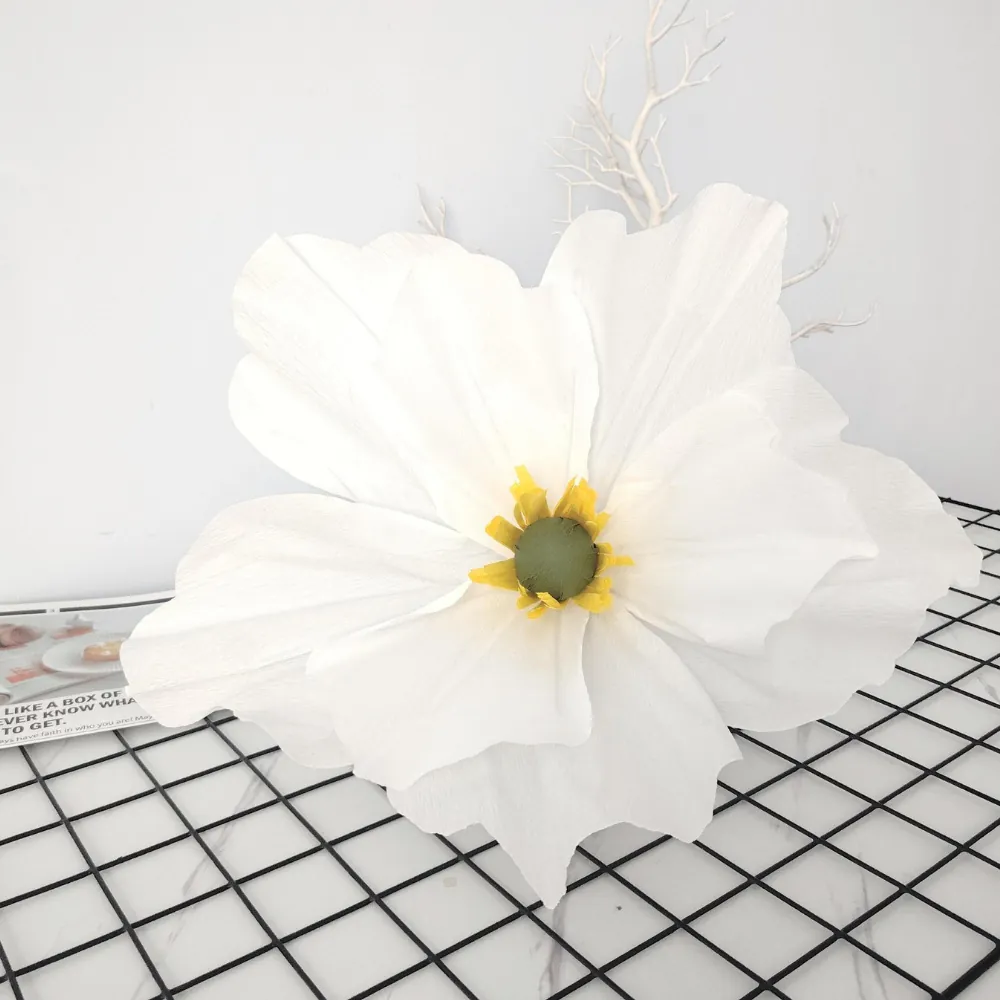Large DIY Crepe Paper Poppy Flower Handmade Artificial Giant Flower Mall Mall Wedding Stage Showcase Decor Macaron Colors