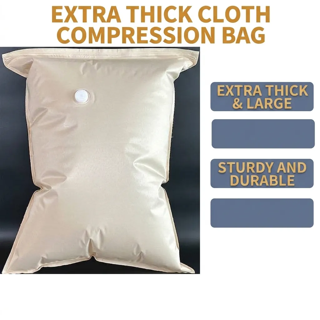 Vacuum Compression Storage Bag For Quilts Clothes Space Saving PET PE Material Dustproof Sealing Bags With Kangaroo Pattern Home Organization