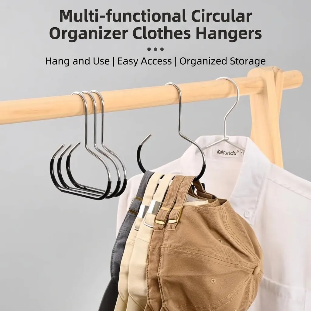 Multifunktionaler Metall Tauchbeschichteter Schalbügel Rutschfester Kleiderschrank Organizer Rund Z-Form Gürtel Rack