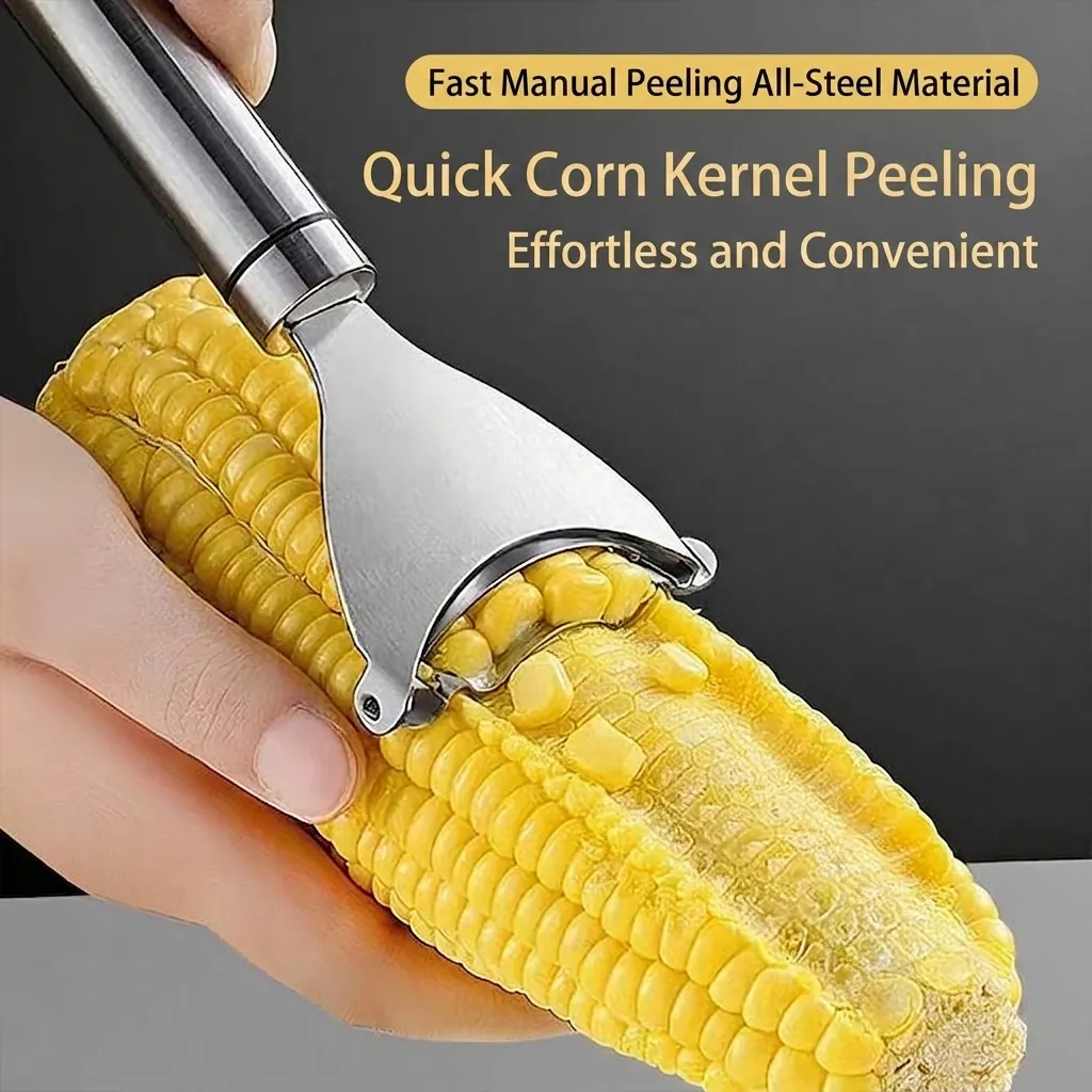 Sbucciatore di Mais in Acciaio Inossidabile Strumento Sgranatore Con Lama Seghettata Impugnatura Ergonomica per Cucina