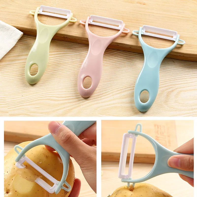 Keramische Groente en Fruit Schillers Draagbare Keuken Schilgereedschap Met Ergonomische Handgreep Voor Aardappel Appel Noorse Stijl