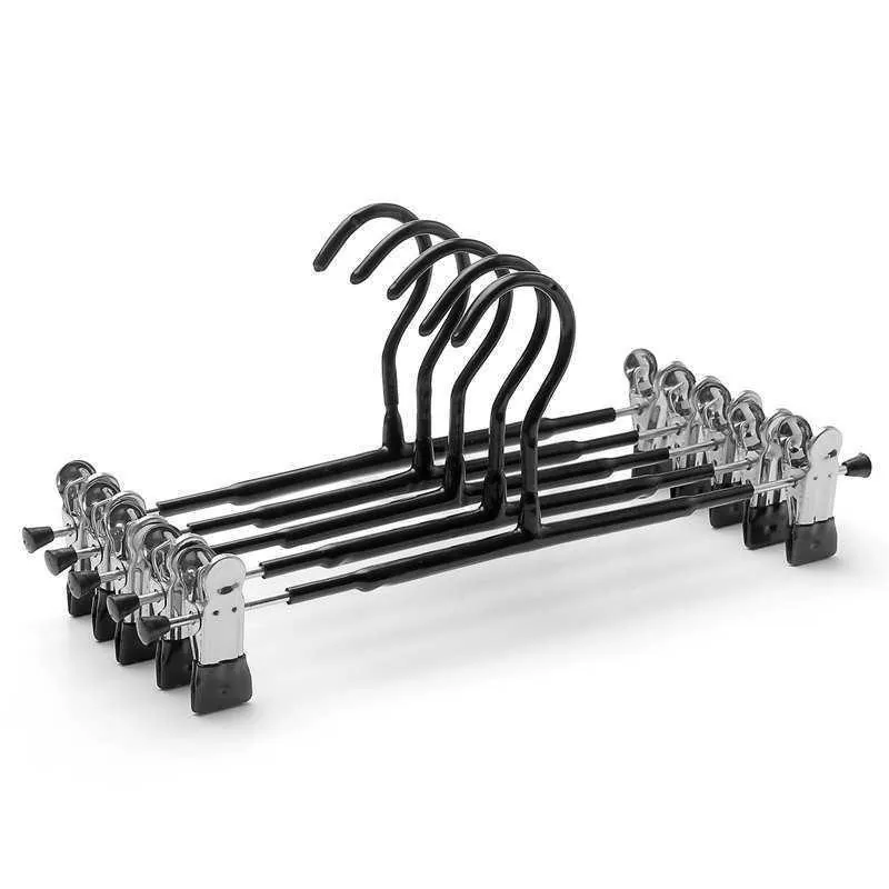 Rutschfeste Metall Hosenbügel Mit Verstellbaren Clips Kunststoffbeschichtete Rockbügel Für Die Kleiderschrank Organisation