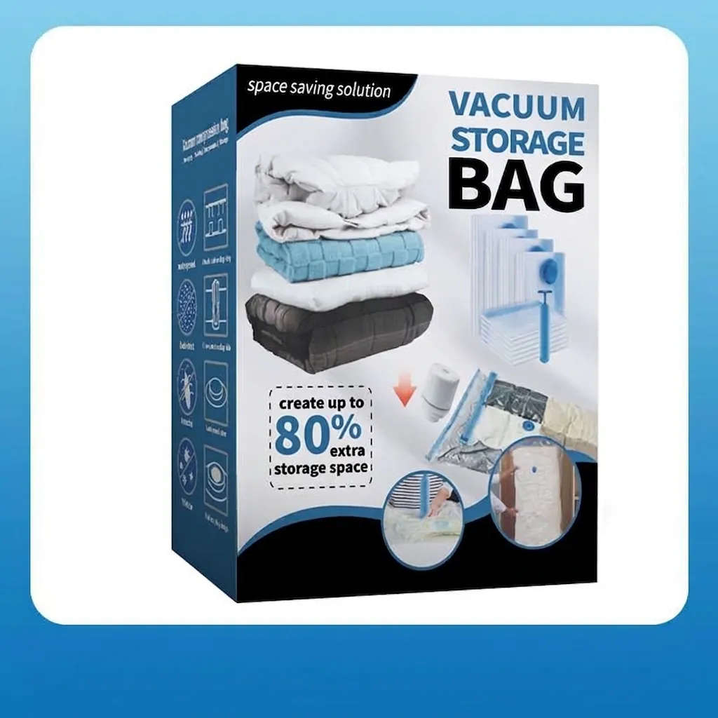 Vacuum Storage Bags For Clothes Comforters Space Saving Bags Reusable Transparent Compression Bags With Electric Air Pump For Travel Home Organization