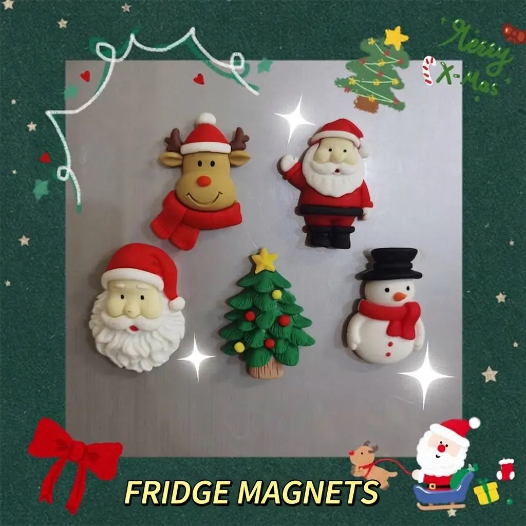 Magneti da Frigo Natalizi Renna Babbo Natale in Resina Magneti per Frigorifero 3D per Cucina Casa Decorazione Regalo