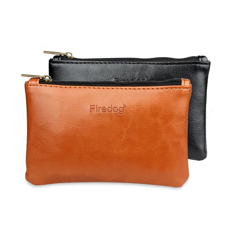 Firedog PU Leather Tobacco Pouch Portable Moisturizing Pipe Tobacco Bag With Rubber Lining Metal Zipper For Smoking Accessories
