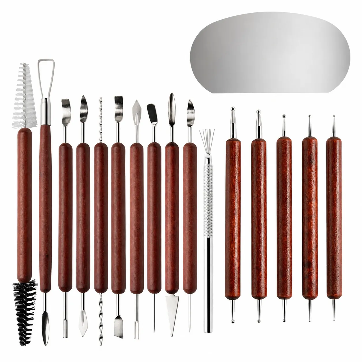 Wooden Handle Pottery Clay Sculpting Tools Set DIY Handcraft Modeling Carving Cutters Art Supplies