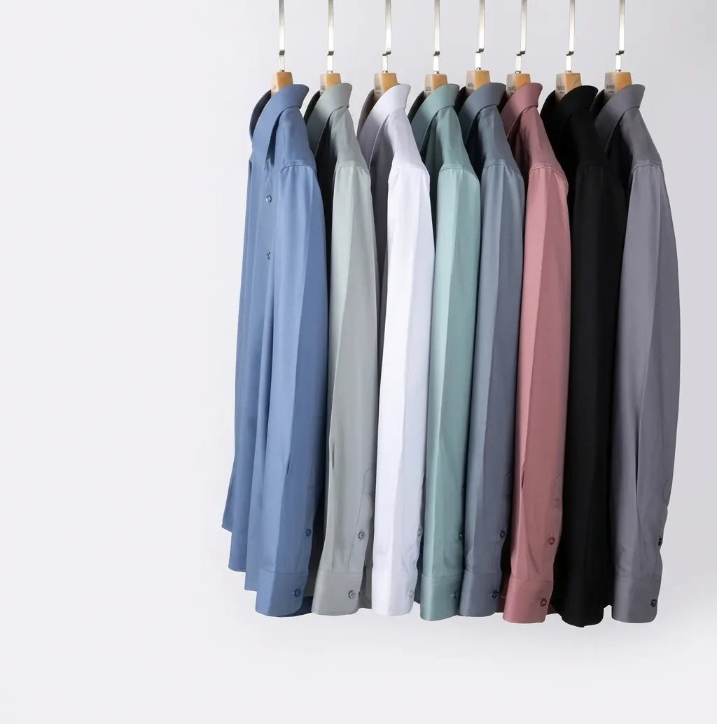 Men's Luxury Mulberry Silk Business Casual Long Sleeve Shirt Non-iron Cooling Breathable Solid Color Top