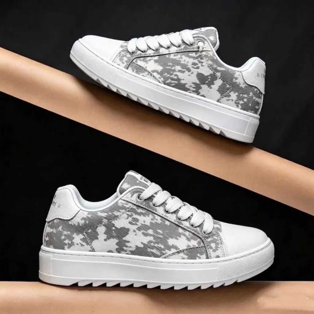 Zapatillas de Plataforma para Hombre de Mezclilla y Cuero Sintético Zapatos de Skate Casual Aumento de Altura Transpirables