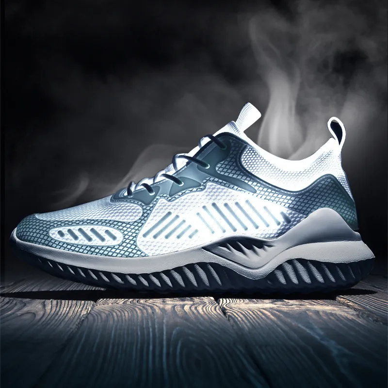 Ademende Flyknit Mesh Chunky Sneakers Voor Heren En Dames Dikke Zool Antislip Outdoor Sport Casual Schoenen Urban Techwear Dad Schoenen