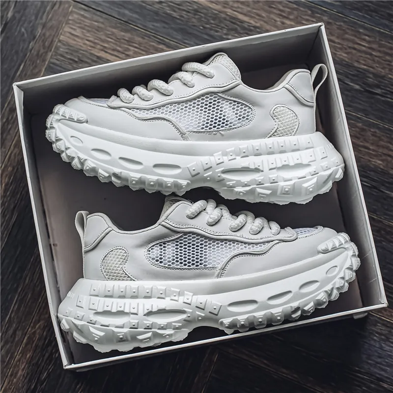 Sneakers Chunky da Uomo Traspiranti in Rete con Suola a Pneumatico Scarpe Dad Shoes Sportive Casual con Zeppa per Uomo