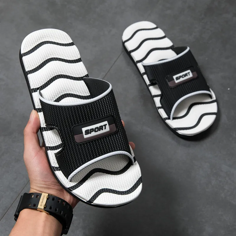 Herren Casual EVA Weiche Cloud Slides Sommer Rutschfeste Sport Sandalen Mode Wellenmuster Strand Hausschuhe Für Zuhause Outdoor