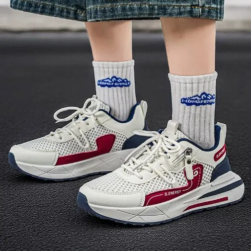 Herren Casual Klobige Daddy Schuhe Sommer Atmungsaktiv Mesh Color-Block Dicke Sohle Höhenvergrößernde Sneaker Für Jugendliche Sport