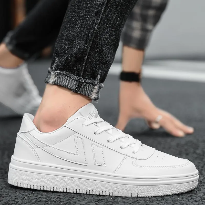 Uomo Donna Scarpe da Skate Bianche Casual Moda Sneaker in Microfibra Leggere Traspiranti Low Top Scarpe da Skate Studente