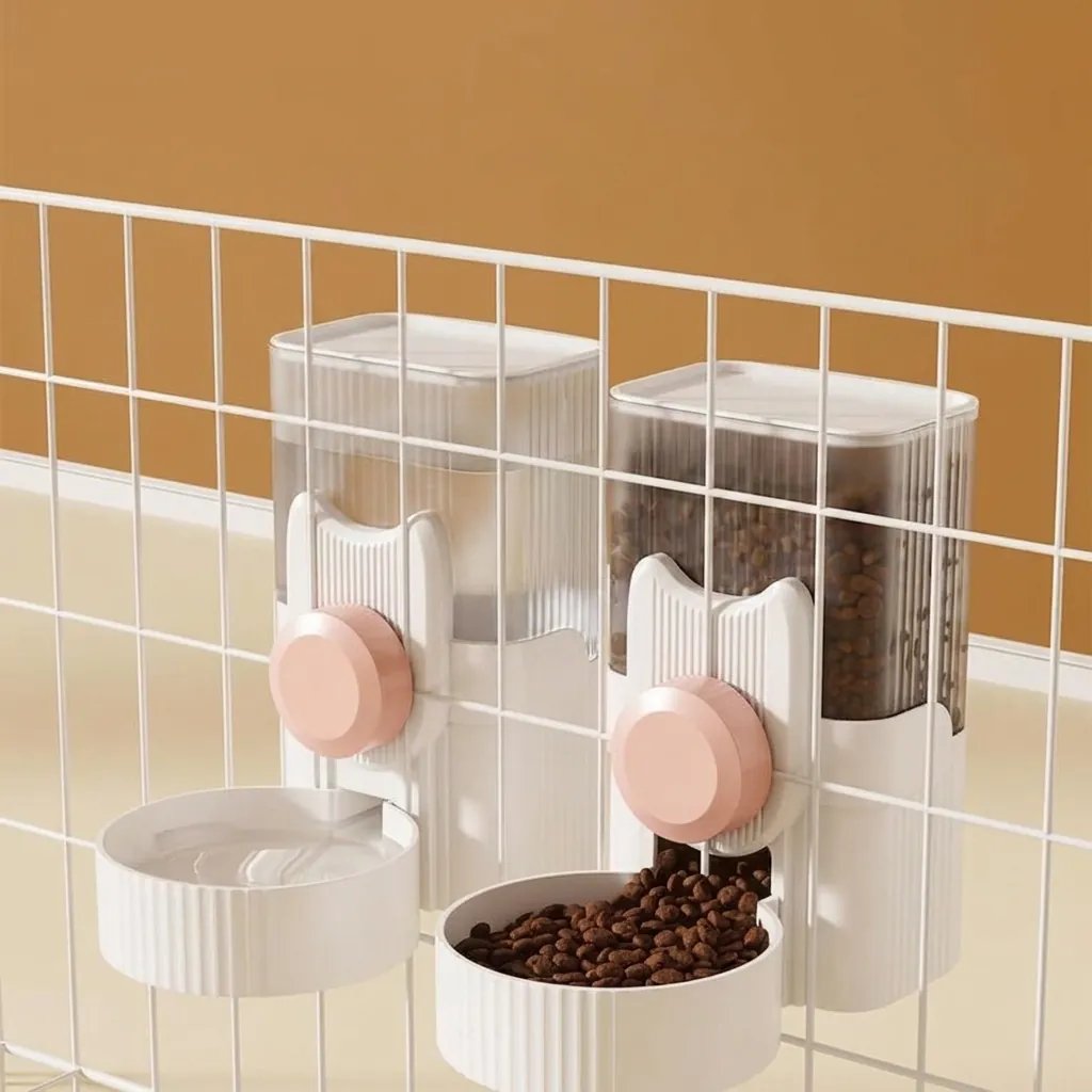 Automatische Hangende Voerbak Waterdispenser Voor Kooi Zwaartekracht Voer Water Station Kat Hond Konijn Plastic Voerbak