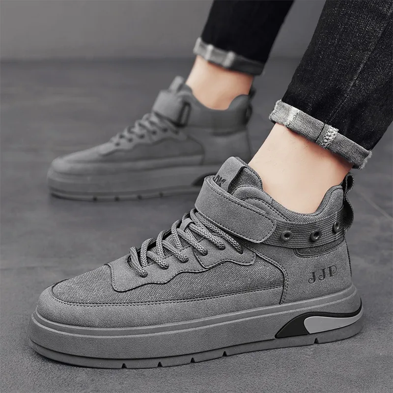 Scarpe da Skate da Uomo Taglio Alto Casual Tendenza Sneaker Basse Stampaggio a Iniezione Pelle Tessuto Cuciture Traspiranti Calzature Sportive per Giovani Studenti Autunno
