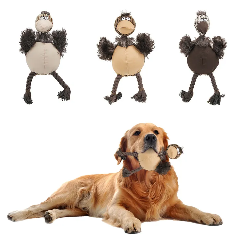 Giocattolo per Cani Uccello Squeak Peluche Tessuto Oxford Corda Cotone Resistente ai Morsi Giocattolo Interattivo