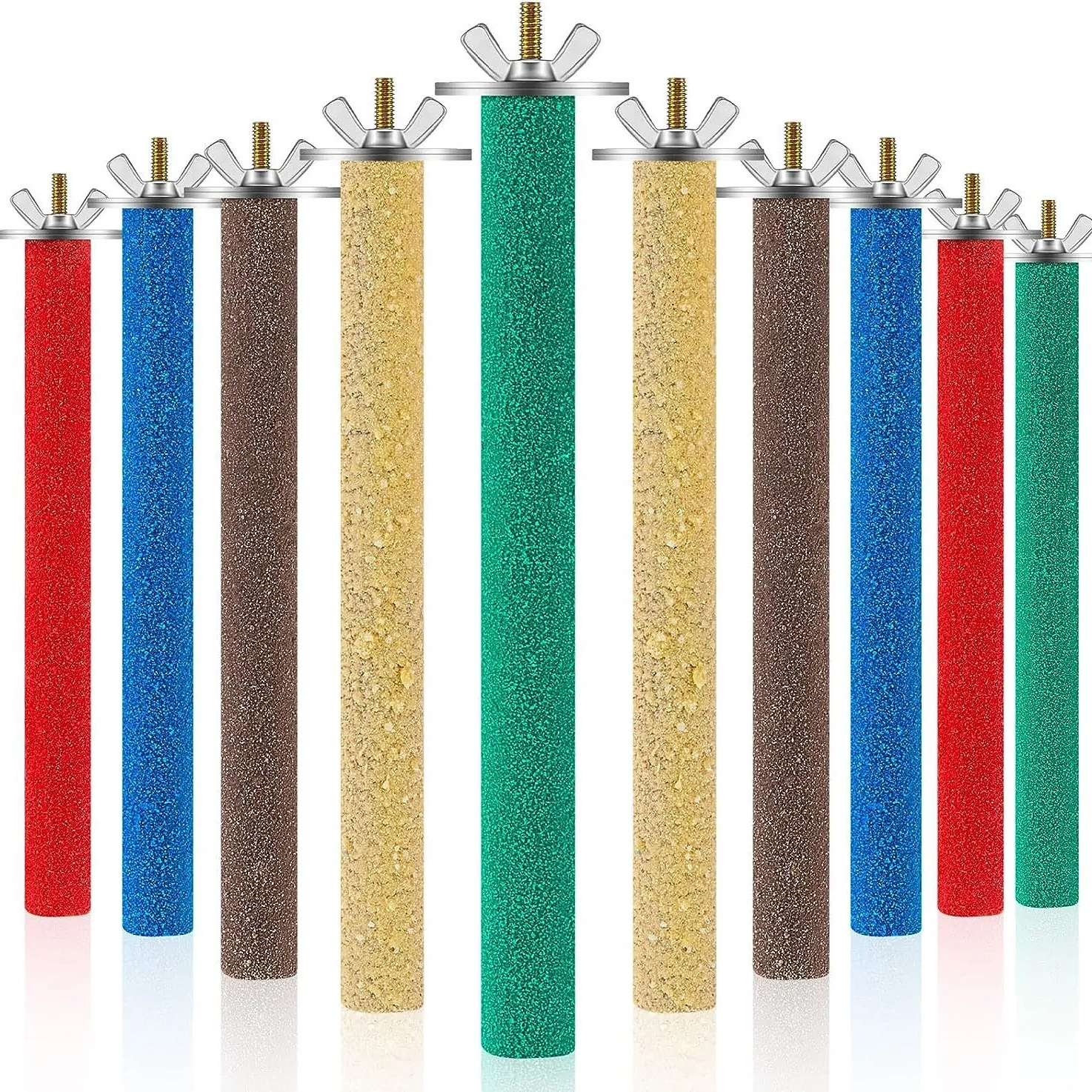 Bastone Colorato per Affilare gli Artigli dei Pappagalli Posatoio per Uccelli Smerigliato Asta di Affilatura per Gabbie Accessori per Uccelli