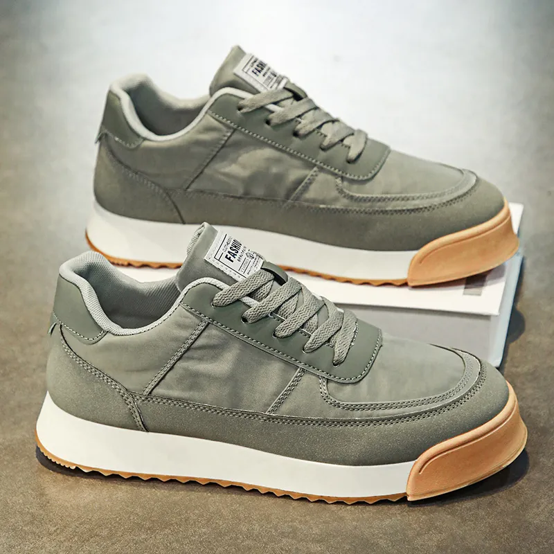 Chaussures de Skate Rétro pour Hommes à Plateforme Respirantes en Tissu de Soie Glacée Tige Basse à Lacets Baskets Casual Sport Jaune Noir Vert