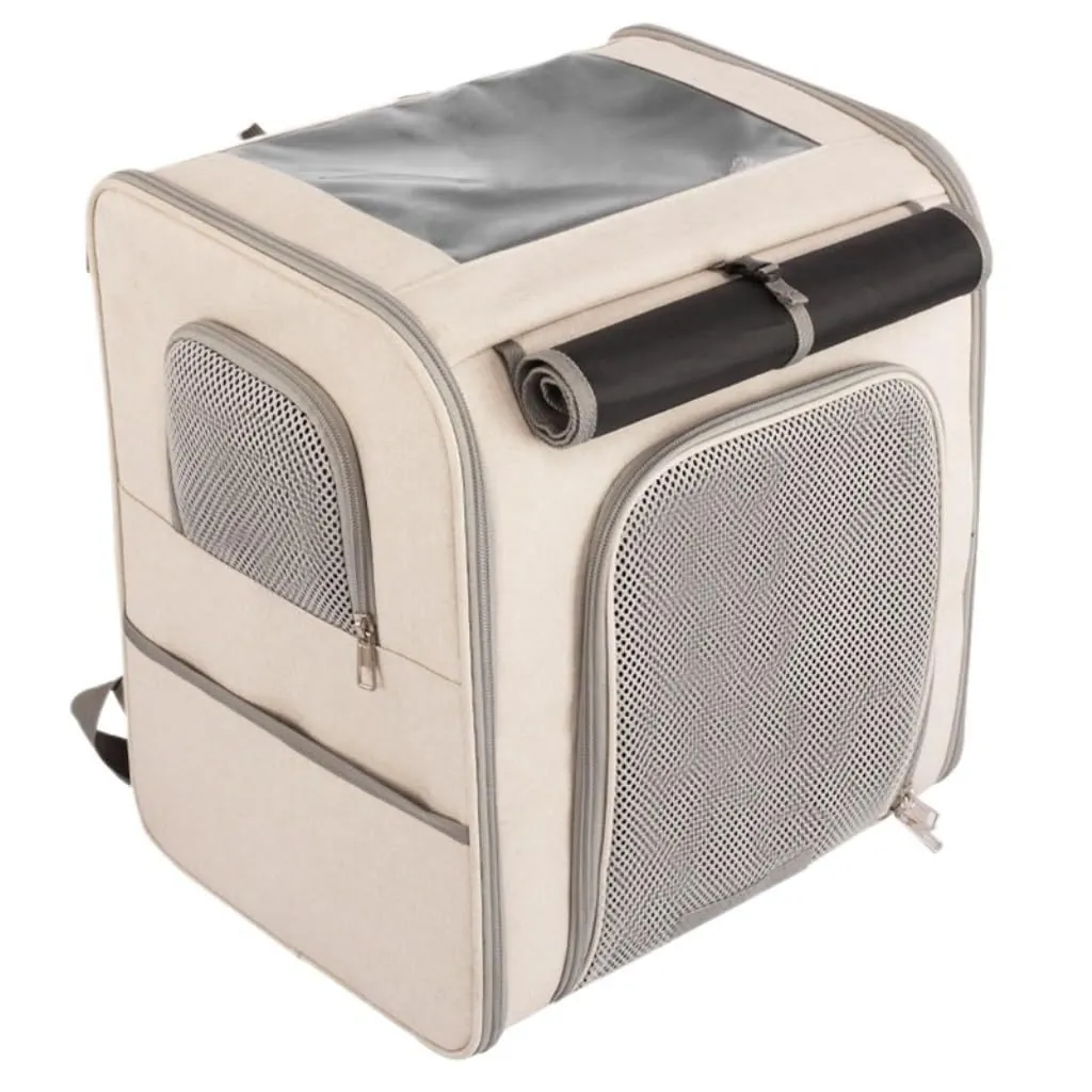 Opvouwbare Rugzak voor Huisdieren Ademend Gaas Reis Kattentas Grote Capaciteit Oxford Stof Rugzak voor Kleine Honden Katten