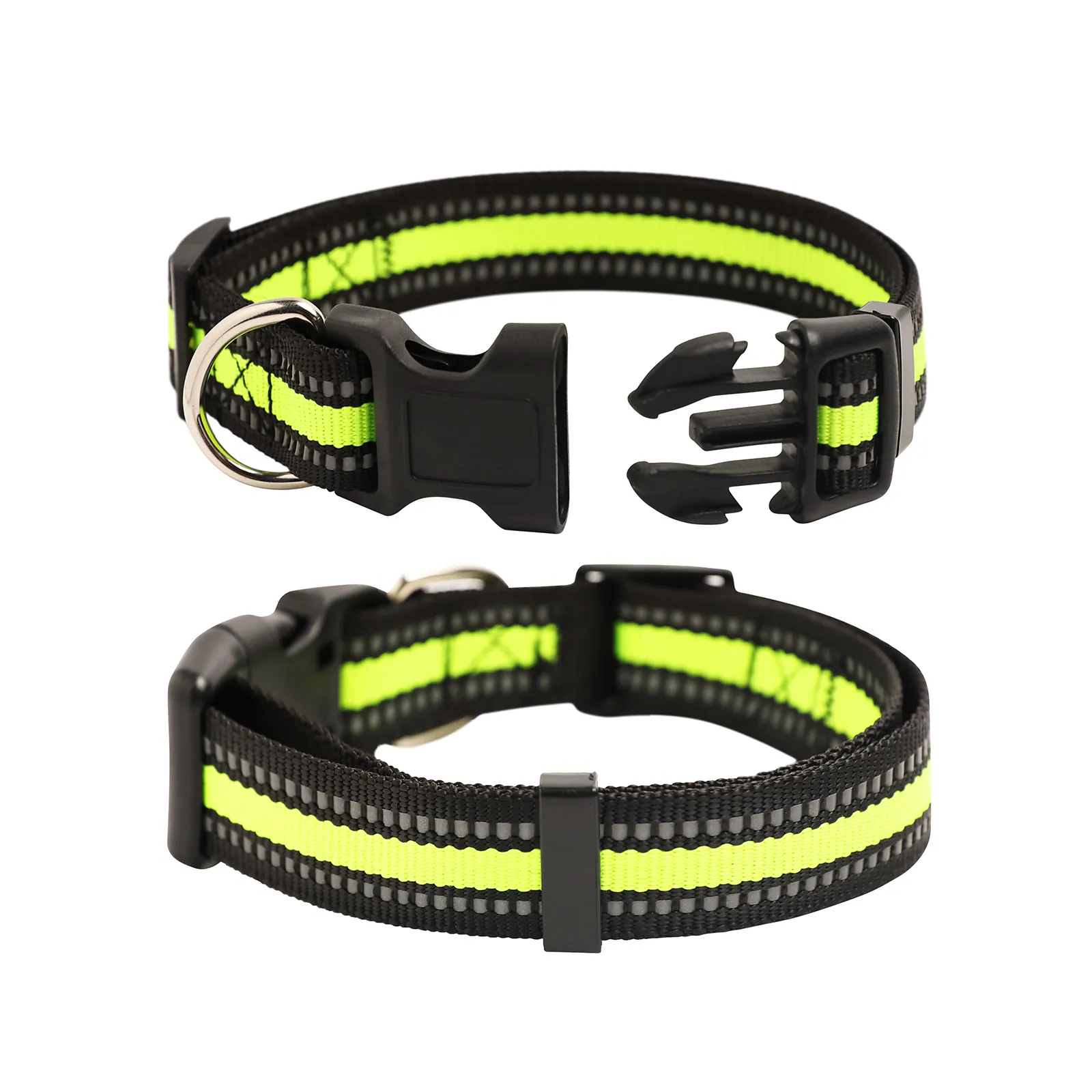 Reflecterende Nylon Huisdier Hondenhalsband Verstelbare Veiligheid Nachtwandelen Puppy Kat Nekband Hoge Zichtbaarheid Band
