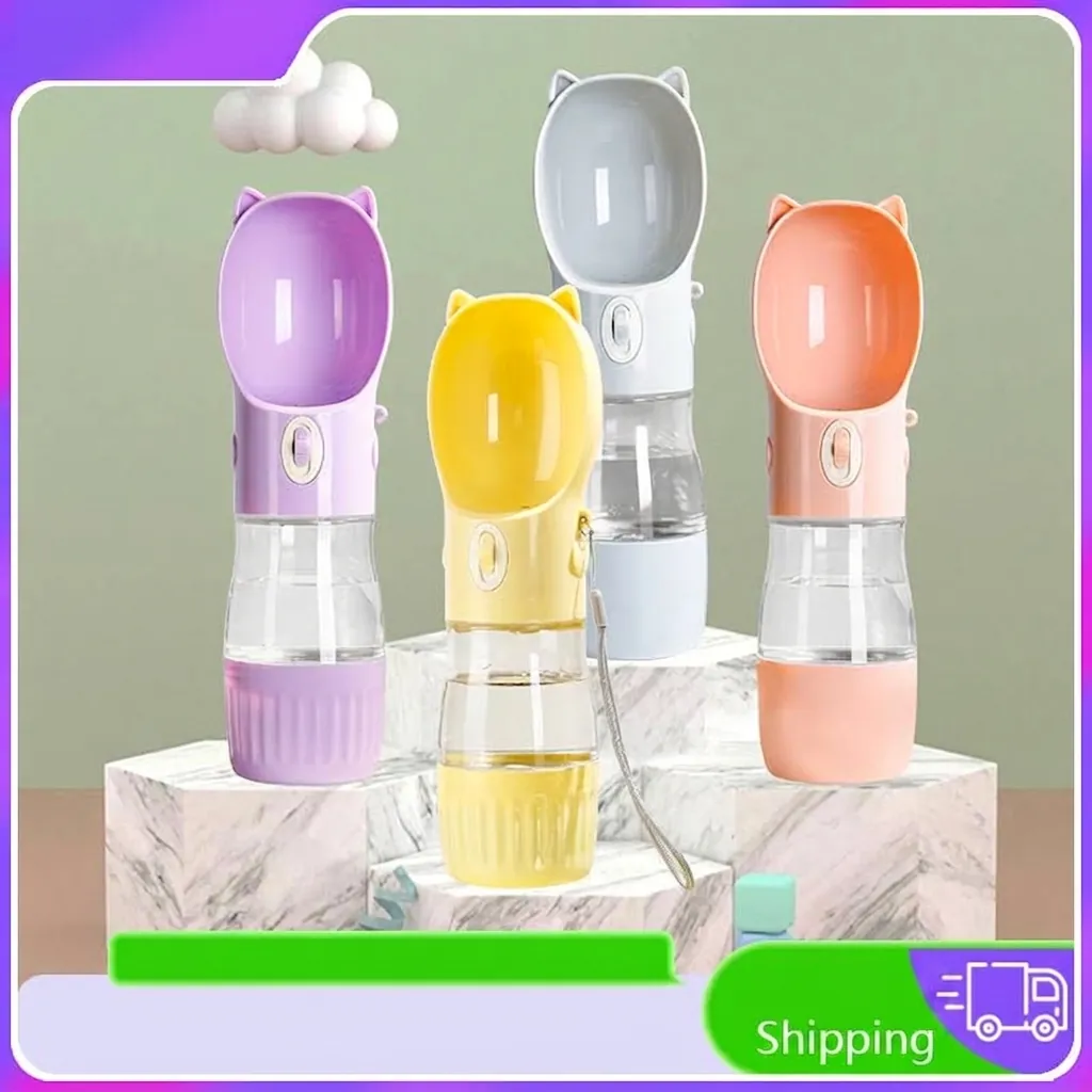 Bouteille d'Eau Portable pour Animaux de Compagnie Distributeur de Nourriture pour Chiens Chat Anti-fuite Gobelet Voyage