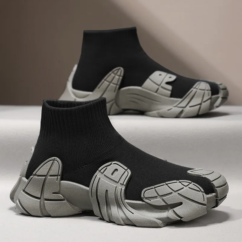 Ανδρικά Mid Top Fly Knit Αθλητικά Παπούτσια Octopus Χοντρή Σόλα Υπαίθρια Αθλητικά Παπούτσια Κάλτσα Casual Ορειβασία Δερμάτινα Παπούτσια
