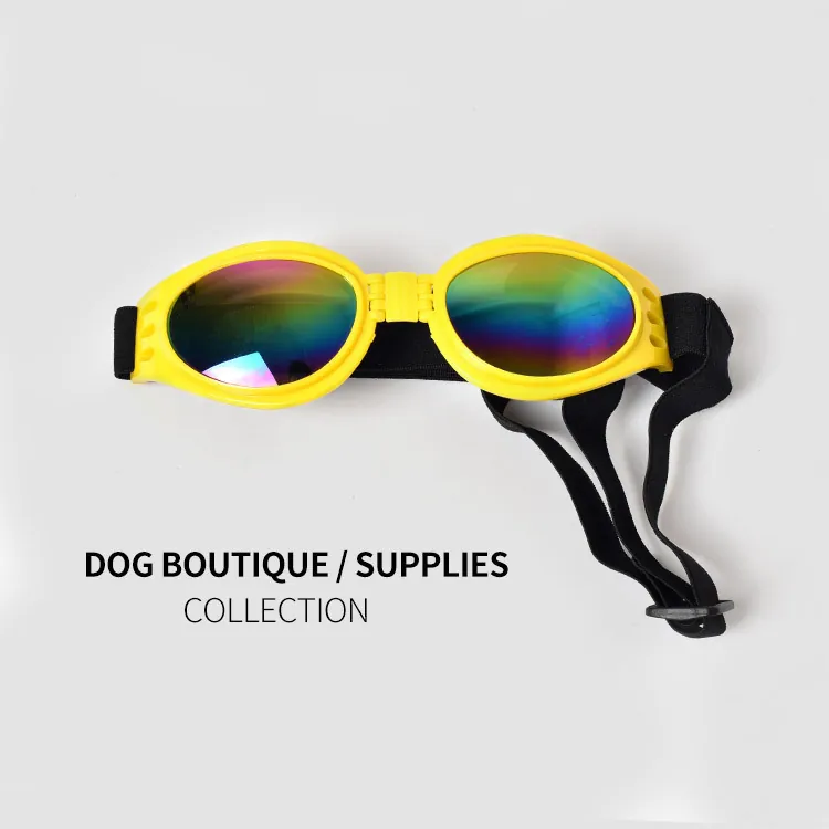 Foldable Pet Sunglasses For Medium Large Dogs Colorful Lenses Windproof UV Protection Dog Goggles With Adjustable Strap Accessories