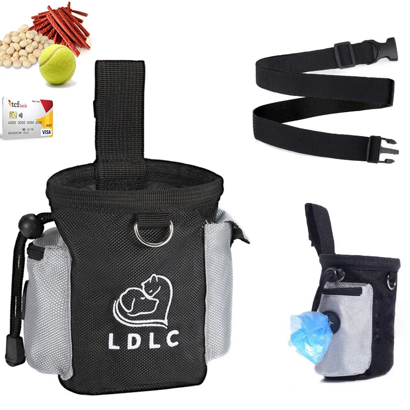 Tragbare Haustier Trainingstasche Multifunktionale Outdoor Hundetasche Mit Hüftgurt Kotbeutelspender Oxford Snack Aufbewahrung