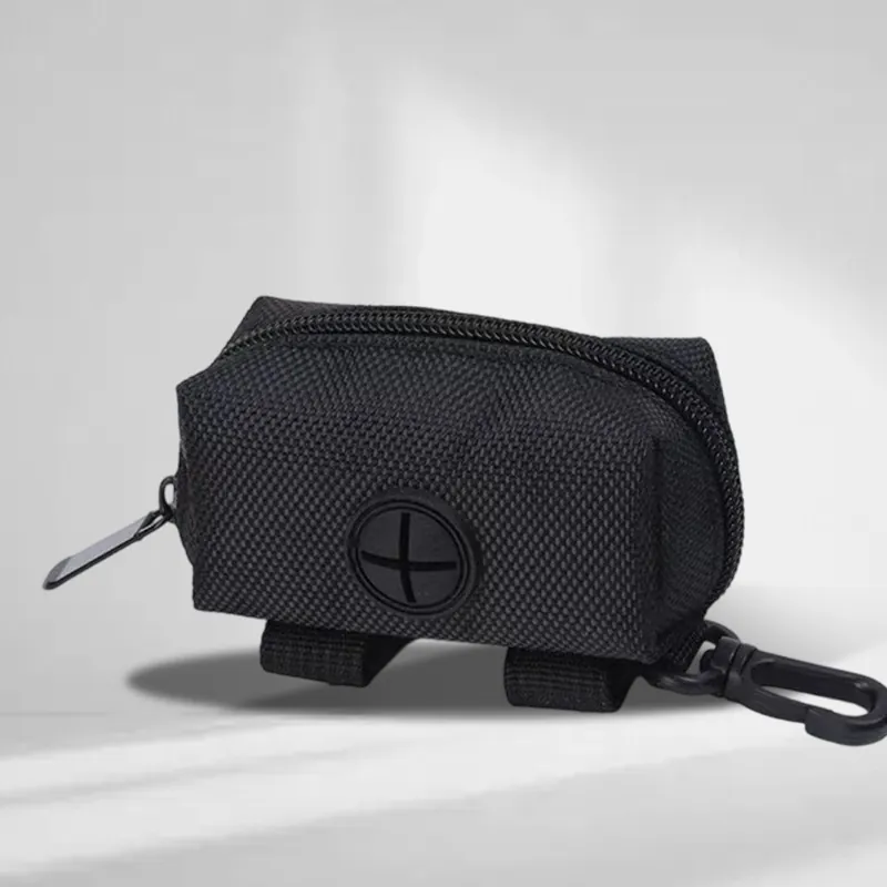 Distributore Portatile Di Sacchetti Per Escrementi Canini In Tessuto Oxford Per Passeggiate All'Aperto Con Gancio Girevole E Cinturino