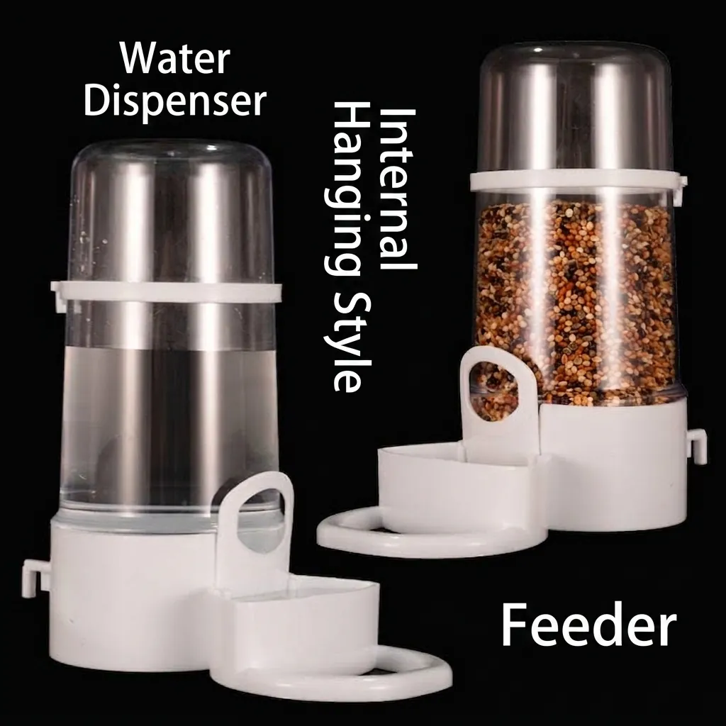 Abbeveratoio Automatico per Uccelli Alimentatore per Criceti Dispenser Cibo Gravità per Gabbia Accessori per Gabbie Uccelli Piccoli Animali