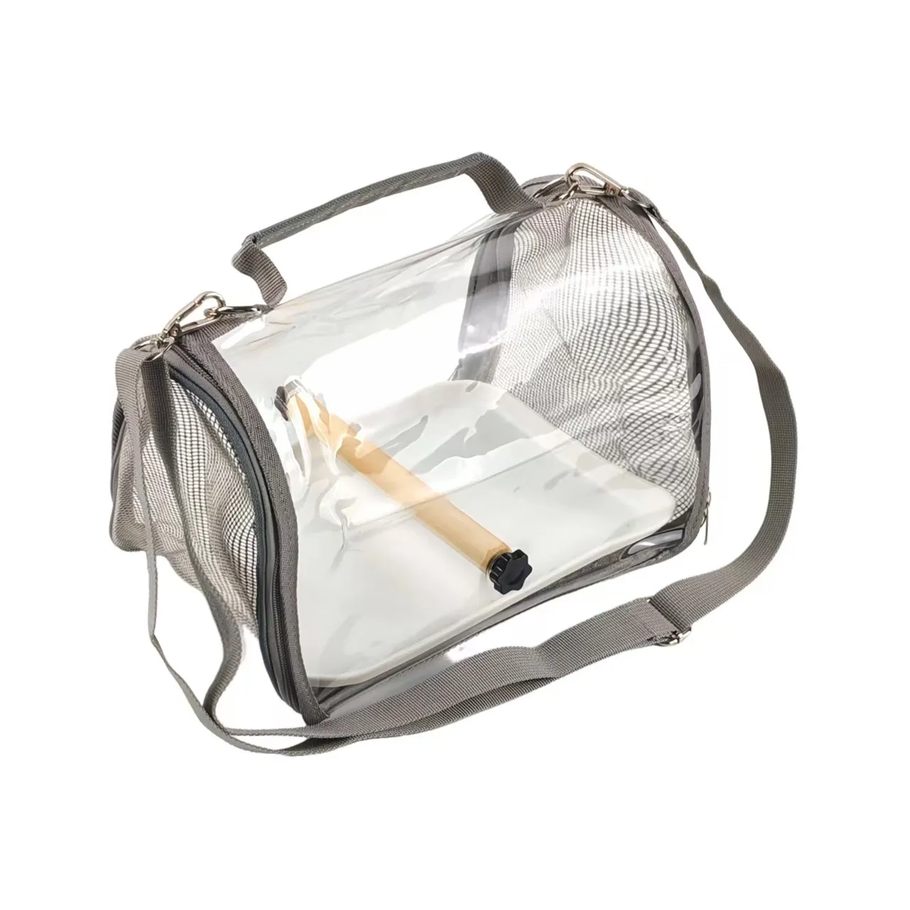 Portable Transparent Bird Travel Bag Breathable Mesh Parrot Carrier Outing Bag With Perch Tray For Small Pet Bird Cage