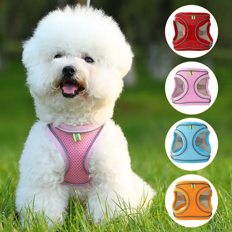 Reflektierende Atmungsaktive Nylon Mesh Haustier Geschirr Leine Set Verstellbare Weste Für Kleine Mittlere Hunde Katzen Outdoor Walking Training Geschirr