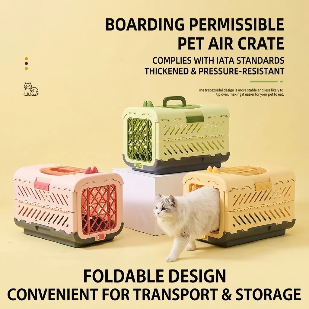 Foldable Pet Carrier Aviation Box For Cats And Small Dogs Portable Airline Approved Breathable Travel House Car Pet Crate