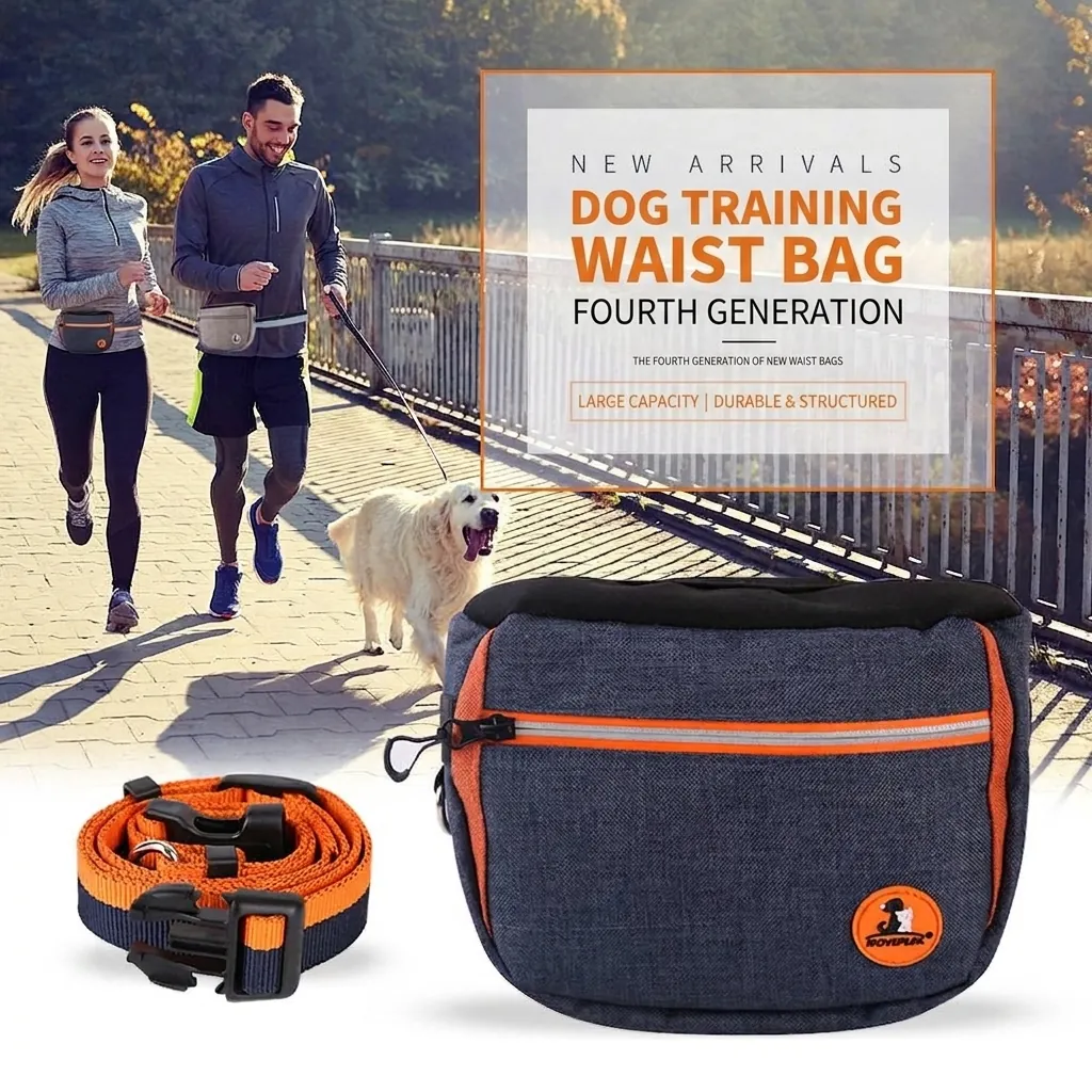 Pet Dog Treat Training Pouch Outdoor Oxford Reflective Waist Bag For Puppy Training Snacks Storage Portable Training Bag