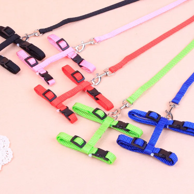 Adjustable Cartoon Print Cat Harness And Leash Set Durable Nylon Pet Traction Rope For Small Dogs Cats Accessories
