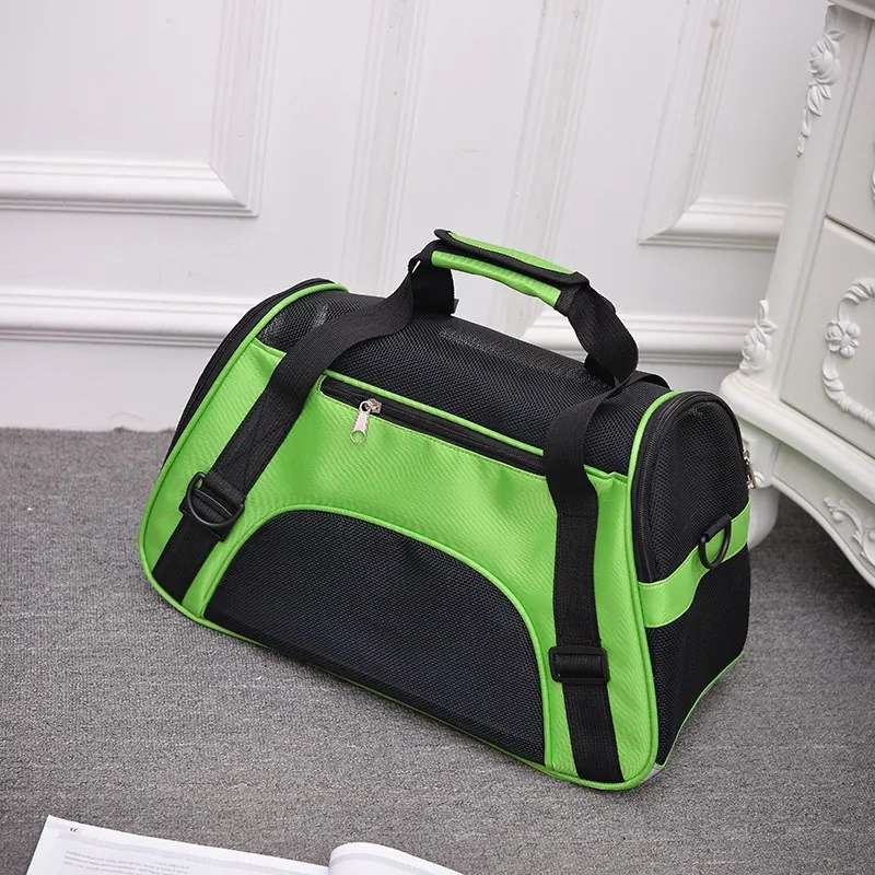 Portable Breathable Pet Carrier Bag For Small Dogs Cats Mesh Travel Handbag Adjustable Shoulder Strap Wear-Resistant Nylon Puppy Carrier