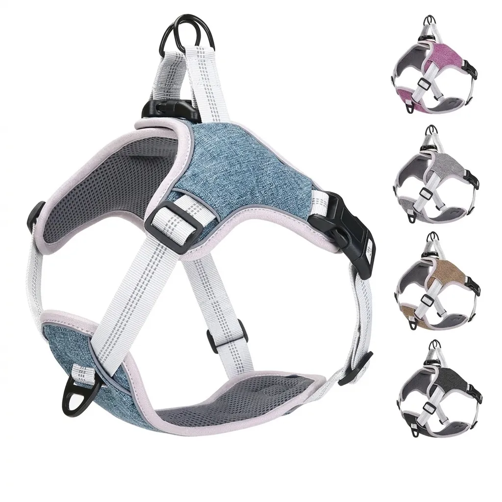 Reflective Oxford Cloth Dog Harness Vest Adjustable Breathable Anti-Pull Pet Chest Strap For Large Dogs Outdoor Walking
