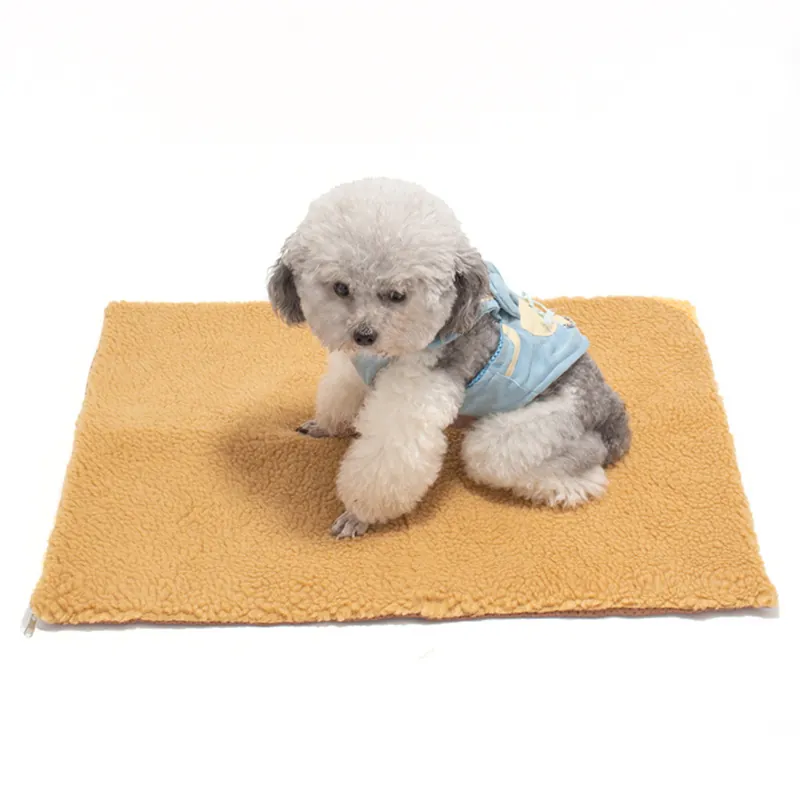Alfombra Autocalentable para Mascotas Manta para Perros Cama Térmica de Lana de Cordero Cojín para Gatos Lavable Antideslizante