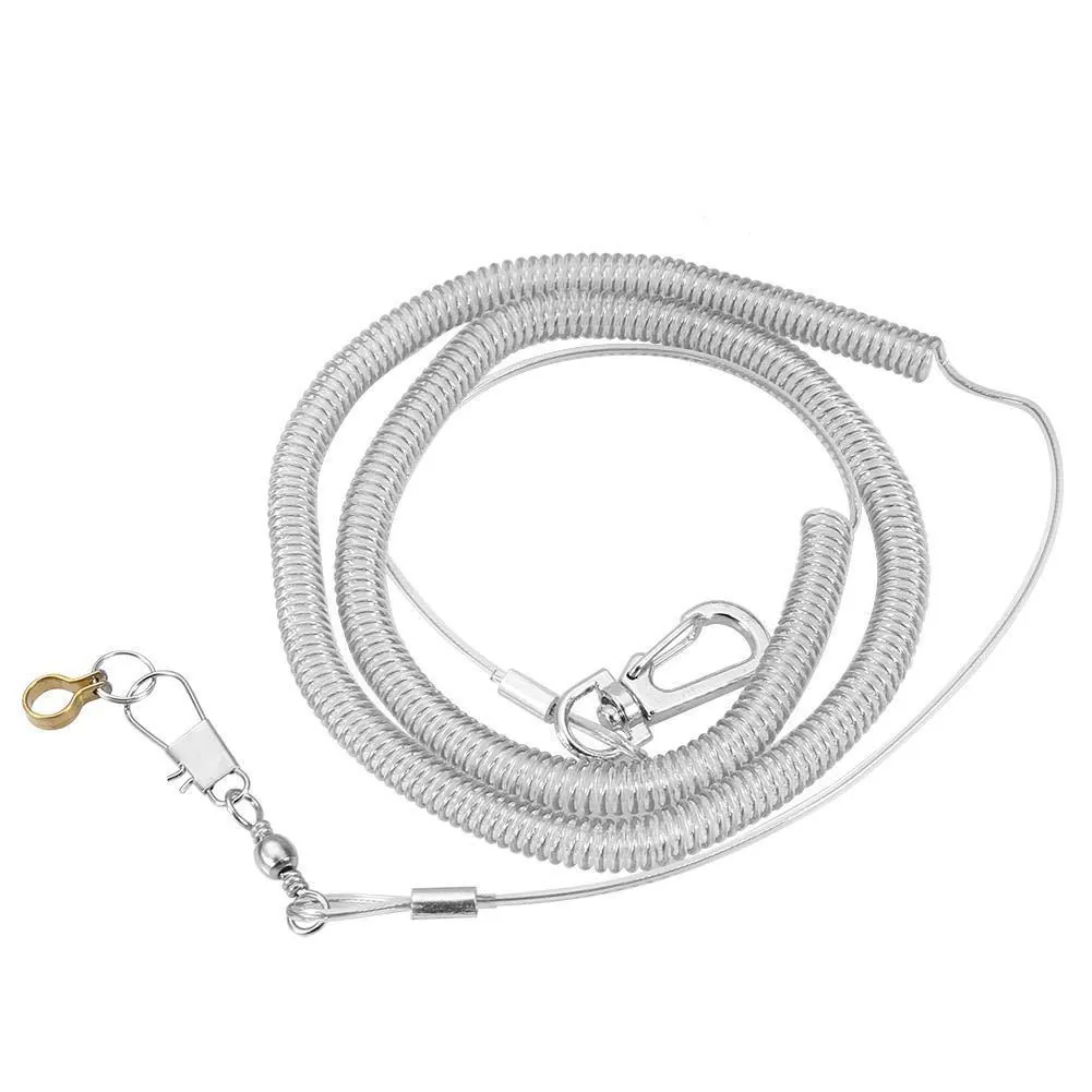 Cuerda de Entrenamiento de Vuelo para Loros Correa Elástica Antipérdida Con Anillo de Pata Cable de Acero Inoxidable