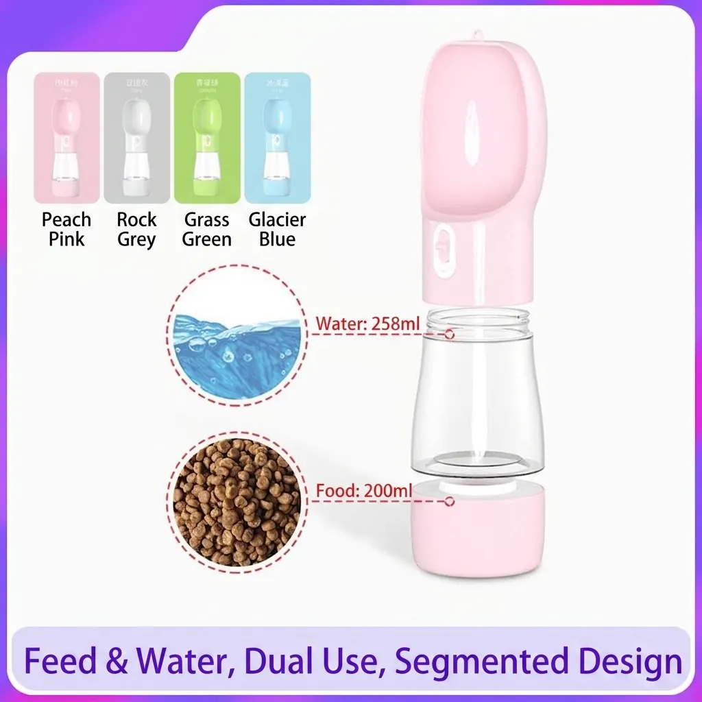 Tragbare Haustier Wasserflasche Für Hunde Katzen Reisen Multifunktionale Auslauffeste Futterspender Trinknapf Outdoor Wasserbecher