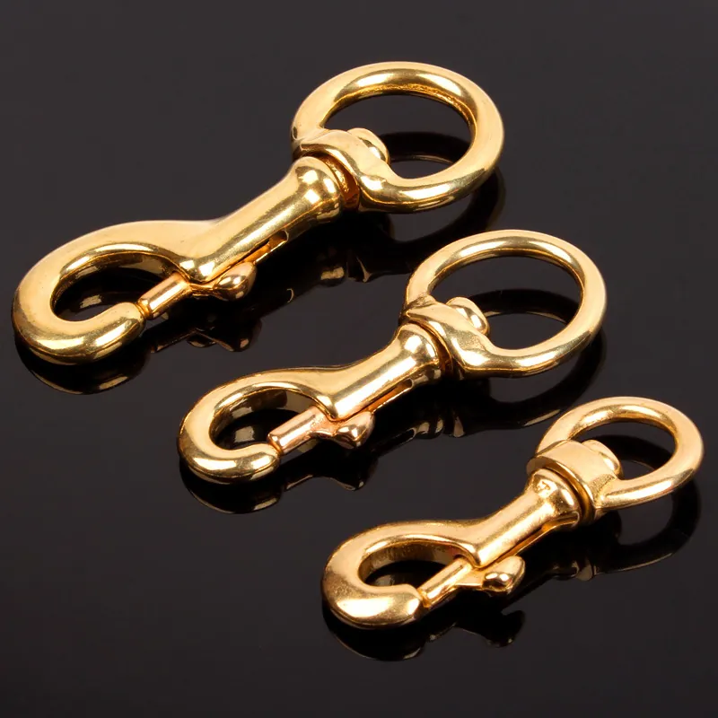 Heavy Duty Swivel Snap Hook Solid Brass Pet Leash Attachment Metal Dog Buckle Bolt Clasp Rotating Clip For Collar Accessories