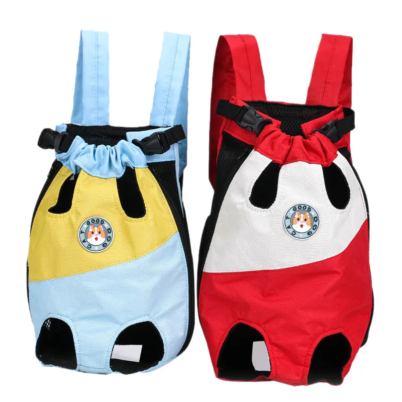 Portable Pet Backpack Breathable Mesh Dog Cat Front Carrier Bag for Small Medium Dogs Travel Outdoor Adjustable Straps