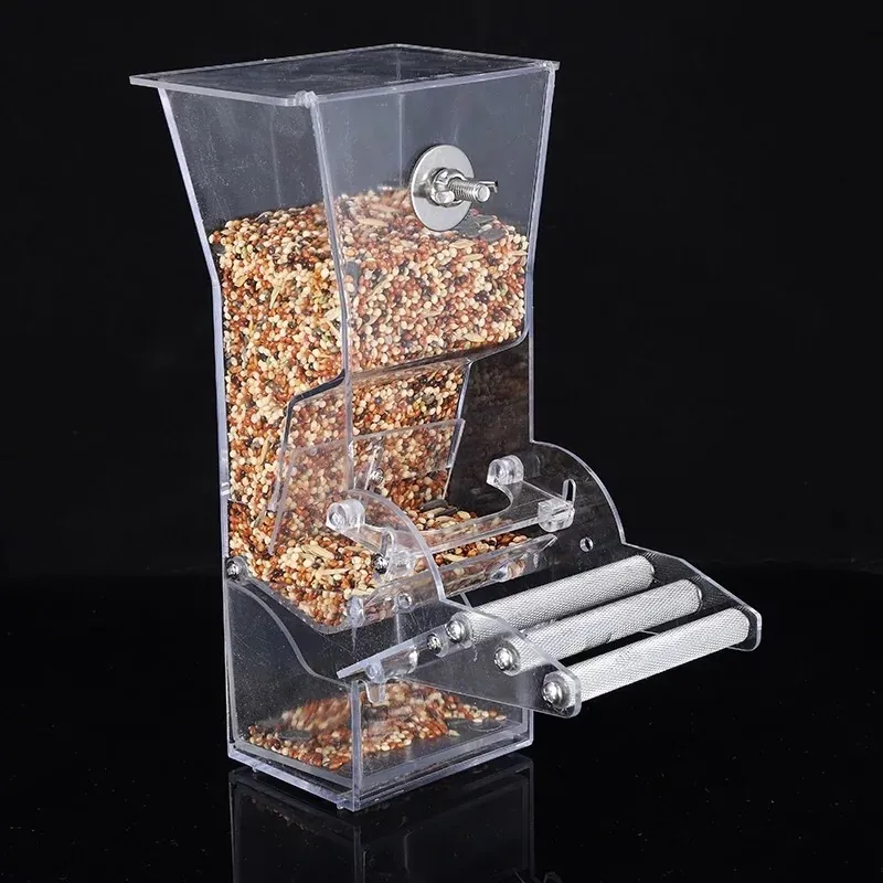 Automatischer Vogelfutterstation Transparent Kunststoff Vogelkäfig Futterbox Große Kapazität Vogelfutterspender Für Papageien Samenfutterbehälter Haustier Vogelzubehör