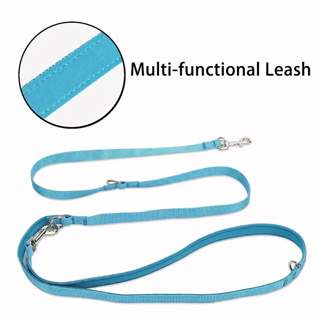 Multi-Functional Hands-Free Dog Leash Crossbody Reflective Polyester Braided Traction Rope For Small Medium Large Dogs Pet Walking Accessories
