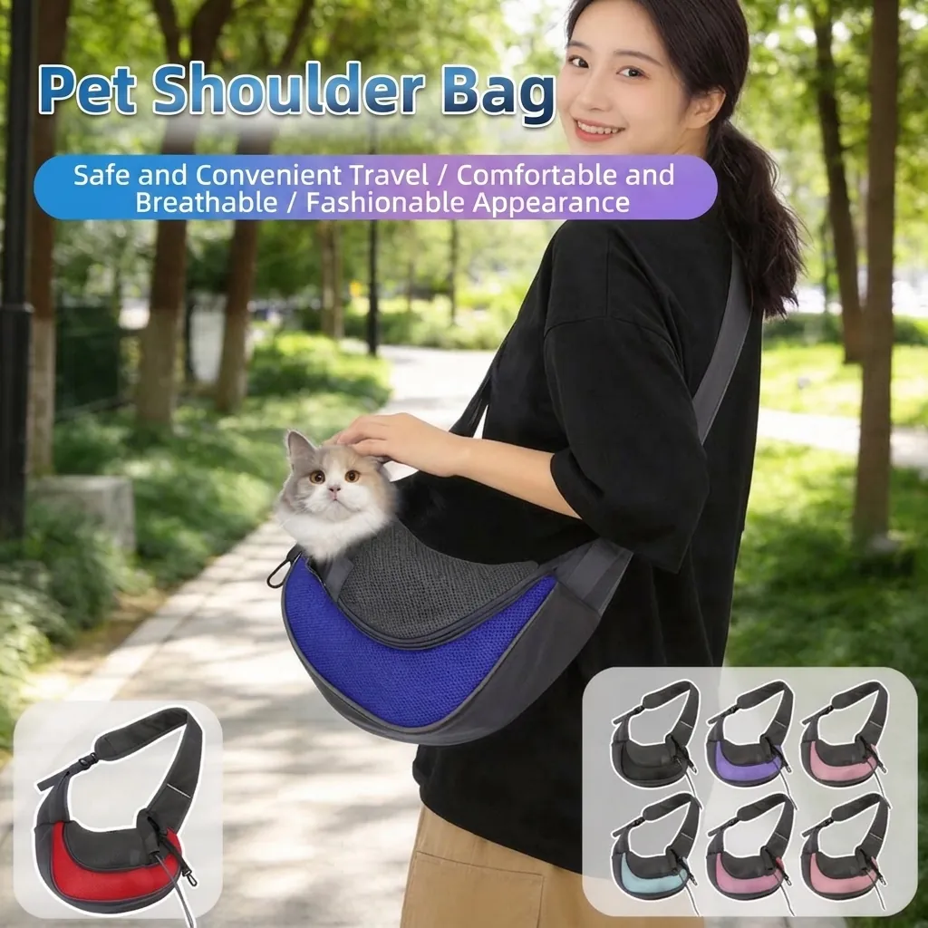Atmungsaktive Netz Haustiertragetasche Schultertasche Tragbare Crossbody Sling Bag Für Kleine Hunde Katzen Welpen Reise