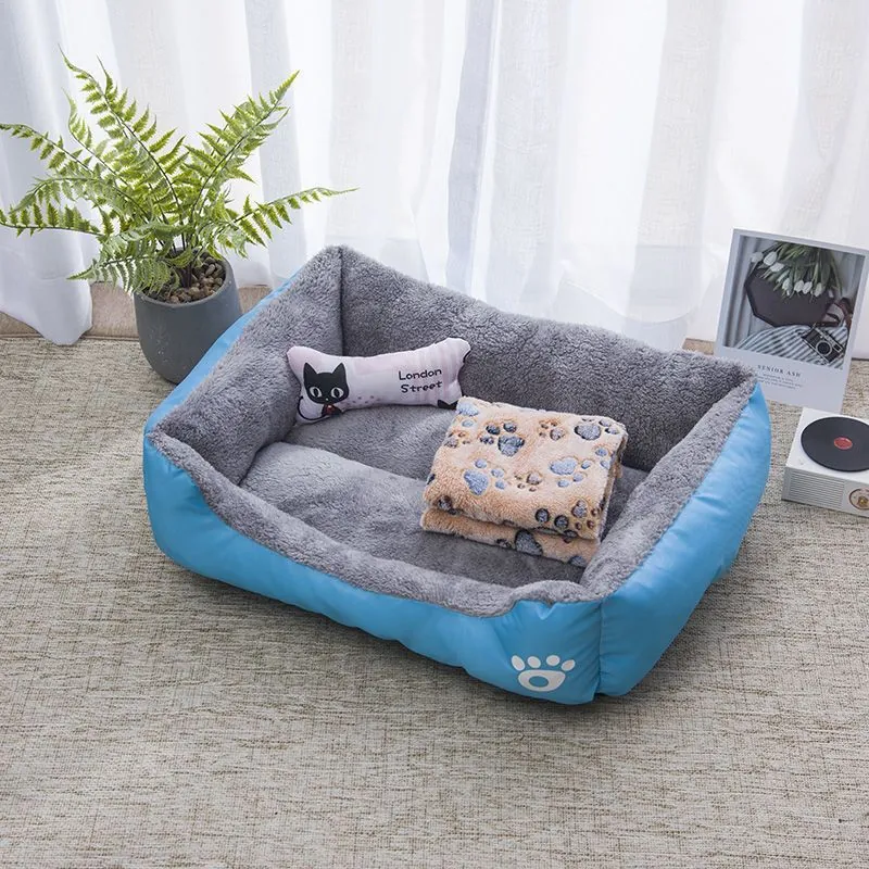 Bonbonfarbenes Rechteckiges Haustierbett Weiches Langhaarplüsch Hundebett Katzenhaus Waschbares Komfortables Warmes Haustiersofa Nest Für Hunde Und Katzen