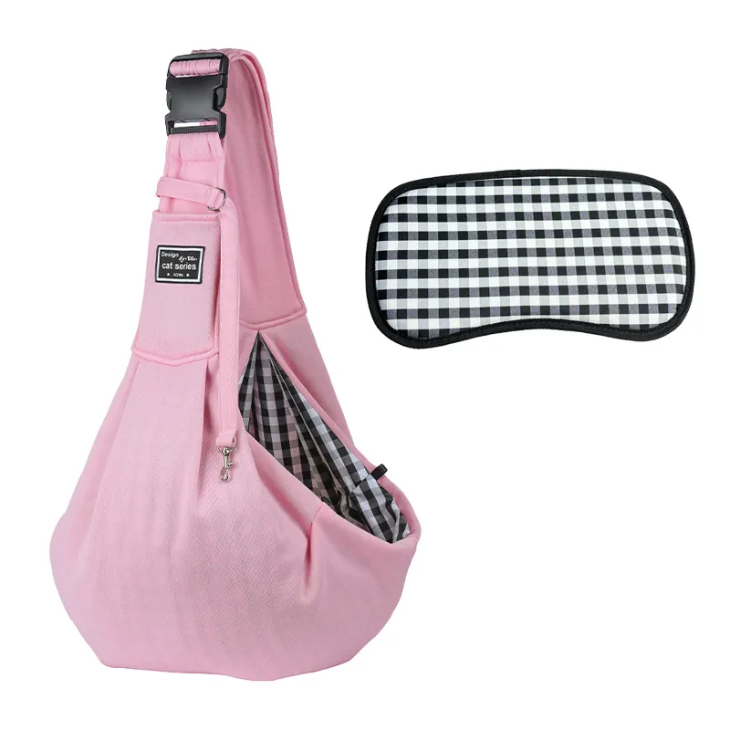 Large Capacity Pet Sling Carrier Bag Polyester Breathable Cat Dog Outdoor Travel Bag with Adjustable Strap and Removable Bottom Plate