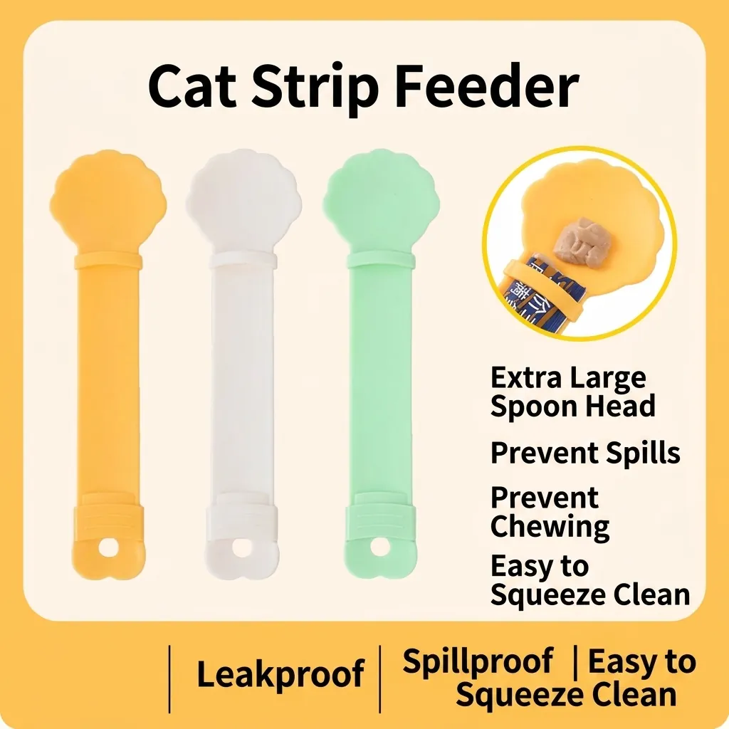 Presse-Friandises pour Chats Cuillère d'Alimentation en Plastique Outil de Distribution de Nourriture Presse Coulissante en Forme de Pétale