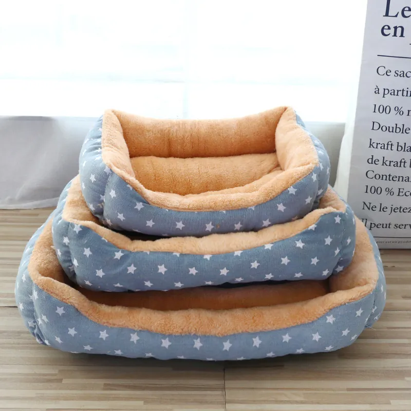 Rechthoekig Verdikt Warm Huisdiernest Noords Linnen Slijtvast Antislip Polar Fleece Honden Kattenmand Zacht Kussen Benodigdheden